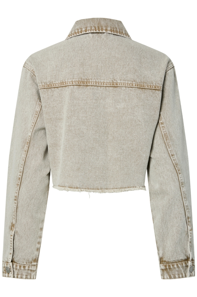 PCFAY CROPPED DENIM JACKET 17158358 SANDSHELL
